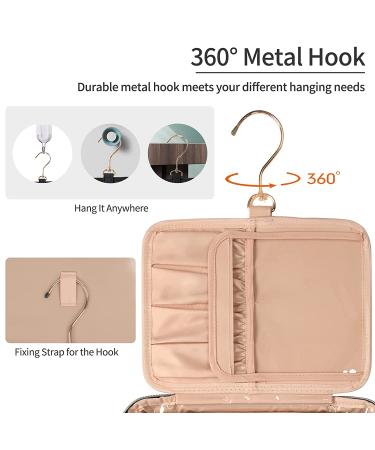 Hanging Travel Toiletry Bag - Waterproof Nylon Cosmetic Organizer Pouch with Handle and 360 Hanging Hook - Black White Stripe - Medium Size - Buy Online on GoSupps.com