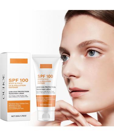 Sunscreen SPF 100 50g Sunscreen SPF 100 Sunscreen Lotion Sun Lotion with UVA/UVB Protection Moisturizing Anti-Aging Sunscreen Water Resistant Suitable for All Skin Types (2 PC) - Buy Online on GoSupps.com