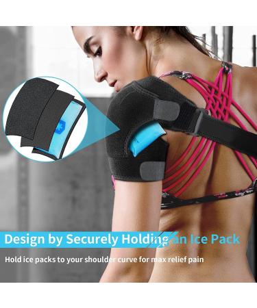 Flow Fire Adjustable Shoulder Support Brace for Men and Women - Rotator Cuff Relief Pain - Fits Left and Right - L-XL - Buy Online on GoSupps.com