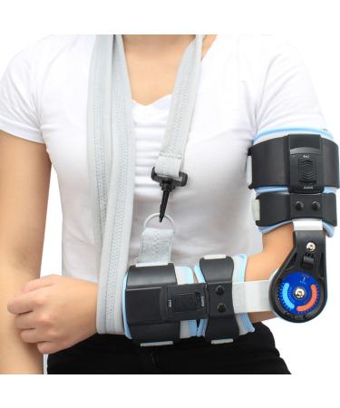 SFKLYU Hinged Elbow Brace Post Elbow Brace with Strap Adjustable Elbow Immobilizer Injury Recovery Support Arm Sling for Strap Men Women Surgery Injury Recovery Pain Relief Left