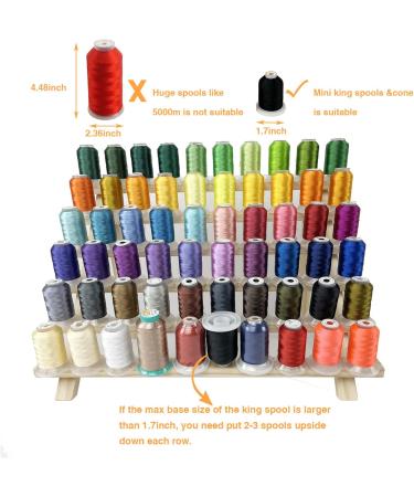 WENNUO Wooden Thread Rack Organizer for 60 Spools - Embroidery & Sewing Thread Holder with Hanging Hooks - Braiding Hair Rack for Hair Stylists - Buy Online on GoSupps.com