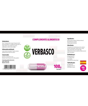 Hepatica Mullein Mullein (Verbascum Thapsus) 500mg 180 Vegan Capsules Tested by Third Party Laboratory Gluten Free and GMO Free - Buy Online on GoSupps.com