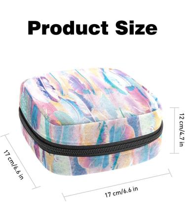 Colorful Feather Period Bag | Sanitary Napkin Storage & Travel Makeup Pouch - Buy Online on GoSupps.com
