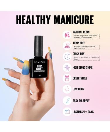 Tomicca 40PC UV Nail Polish Set - 36 Colors Shellac Gel & 4 Base Top Coats for Nail Studio & DIY - Blooming Gel & Nail Tip Display - Buy Online on GoSupps.com