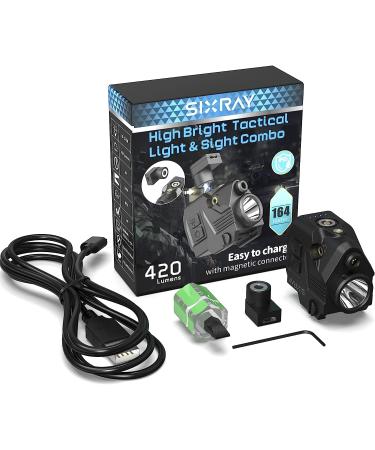 SIXRAY Pistol Light Laser Sight Gun Light 420 Lumens LED Picatinny Weaver Rail with Magnetic Charging Quick Release Strobe Function Laser Light Combo for Airsoft Handguns Pistol Rifle Red - Buy Online on GoSupps.com
