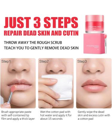  Wootapson 2PC Lip Sleep Mask For Lips Moisturizing Night Mask Strawberry Lip Sleeping Mask Exfoliate Moisturize Reduce Lip Wrinkles Lip Care - Buy Online on GoSupps.com