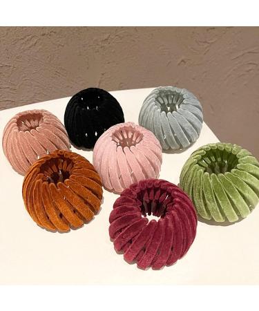 Buy 7pcs Lazy Bird's Nest Hair Clips | Expandable Bun Maker & Velvet Hair Accessories for Women & Girls - International Shipping Available - Buy Online on GoSupps.com