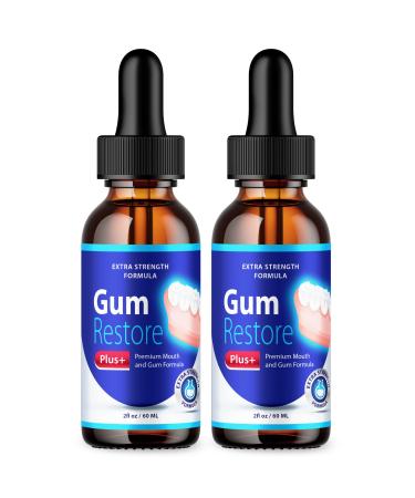 (2 Pack) Gum Restore Plus Liquid Drops Mouthwash (4oz)
