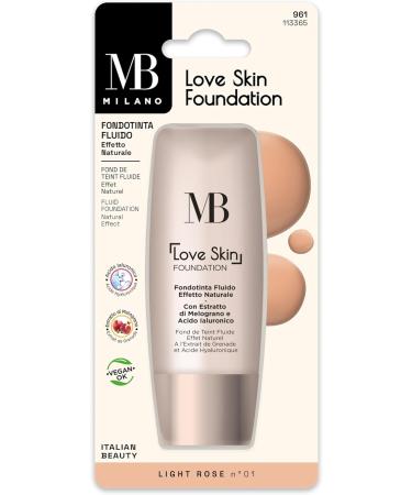 MB Milano - Love Foundation Foundation Foundation - LIGHT ROSE 01 - Light & Natural - Moisturizes & Brightens - Buy Online on GoSupps.com