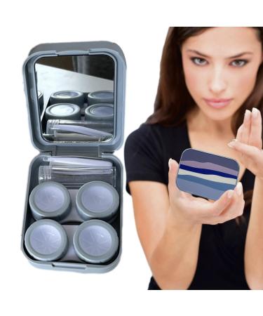 Travel Contact Case - Contact Lens Storage Box Contact Lens Holder Kit Contact Box with Tweezers Solution Bottle for Daily and Outdoor Use Pochy Purple
