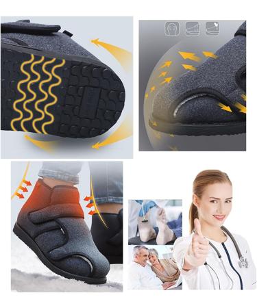 Lightweight Diabetic Shoes for Women | Winter Thermal Fleece Lined Adjustable Boots for Swollen Feet | Comfortable Edema Sneakers for Elderly Hammertoe & Arthritis - Size 5.5 Blue - Buy Online on GoSupps.com