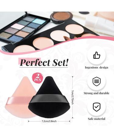 Patelai 2 Pcs Powder Puff Set - Soft Triangle Sponges for Makeup Application - Reusable and Versatile - Ideal for Loose Powder and Foundation - Black Nude - Buy Online on GoSupps.com