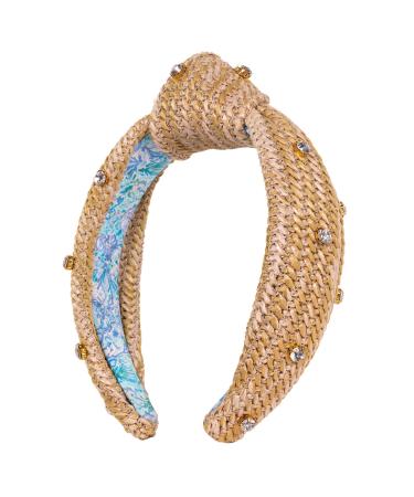 Lilly Pulitzer Colorful Knotted Headband Raffia Headband Cute Embellished Hair Accessories for Women & Girls Soleil It On Me