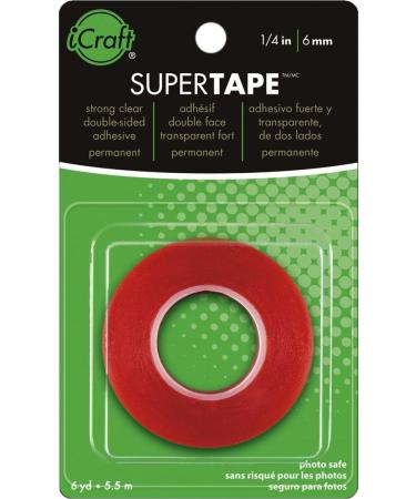 iCraft SuperTape Strong Double Sided Permanent Double-sided Adhesive 1/4" x 6 yards Clear 1/4" x 6 yd. - Buy Online on GoSupps.com