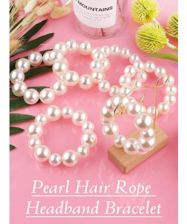 EBANKU Pearl Hair Ties - 6 Pack Stretch Hair Bands for Women & Girls | Elegant Hair Accessories - Buy Online on GoSupps.com