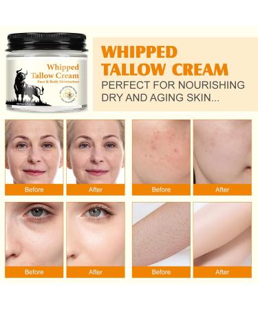 Beef Tallow and Honey Cream for Skin Moisturizer Creams Whipped Tallow Cream for Smooth Nourishing Face & Body Natural Beef Tallow Balm for Skin Care Beef Tallow Butter and Honey Balm 2 OZ 2 Fl Oz (Pack of 1) - Buy Online on GoSupps.com