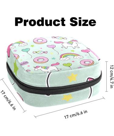 Cartoon Unicorn Rainbow Donuts Storage Bag for Women & Teens | Portable Menstrual Cup Holder & Period Pocket - Buy Online on GoSupps.com