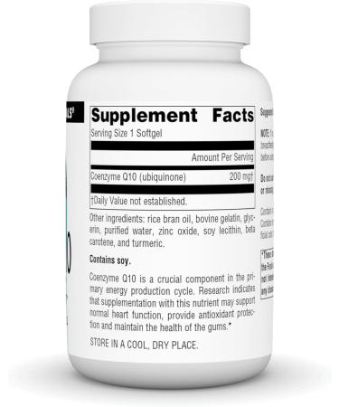 Buy Source Natural Coenzyme Q10 - 200 mg Antioxidant Support for Heart Brain Immunity & Liver - 90 Softgels - International Shipping Available - Buy Online on GoSupps.com