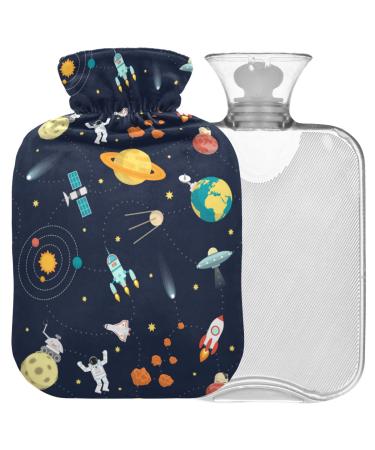 NAANLE GALAXY Astronaut space heat bottle with cover Transparent hot water bottle 1L heat bottle for bed Handfoots Heat pain relief heat and cold therapy