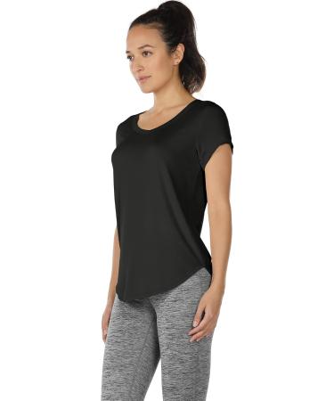 icyzone Women's Backless Yoga T-Shirt | Short Sleeve Casual V-Neck Leisure Tops | M Black/Dark Grey | International Shipping - Buy Online on GoSupps.com