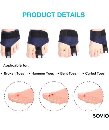 Sovio U Shaped Toe Straightener for Bent Toes + Hammer Toe Support (1PC) + Toe Separators (2PC) - Toe Straighteners for Broken Toes - Buy Online on GoSupps.com