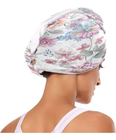 Color Flowers Dry Hair Cap - Quick Drying Towel Set with Button Headband | Super Absorbent & Soft Comfort - Perfect for All Hair Types | International Shipping Available - Buy Online on GoSupps.com