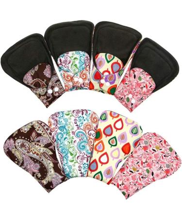 Asenappy 4 PCs Cloth Sanitary Pads Reusable X Large Cloth Menstrual Pads for Heavy Flow Night Use + Wet Bag Multicolor B - Buy Online on GoSupps.com