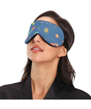 Haskirky Light Blocking Eye Mask for Adults - Adjustable & Breathable for Travel, Yoga, Meditation - Cartoon Space Design for Deep Sleep Comfort - Buy Online on GoSupps.com