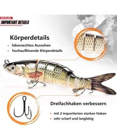 CAM2 Kaumer Kader Multi-Articulated Wobbler - Premium Pike & Bass Fishing Swimbait Red Yellow Rubber with Double Hooks for Predatory Fish - Buy Online on GoSupps.com