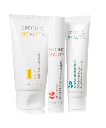 Specific Beauty 3 Step Daily Hydrating & Brightening Skin Care Kit SPF 30 For More Even Skin Tone and Texture