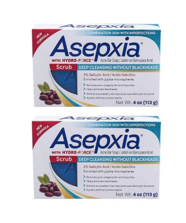 Asepxia Scrub Exfoliante Cleansing Bar Soap 4 oz (Pack of 2)