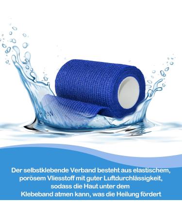 Aurorayer 8 Rolls Self-Adhesive Sport Bandage 7.5cm x 4.5m - Elastic Vet Wrap for Pets & Horses - Blue - Buy Online on GoSupps.com
