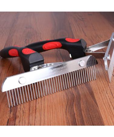 PopetPop 2pc Portable Pet Grooming Brush Set - Stainless Steel Animal Fur Remover for Dogs Cats and Rabbits - Durable & Lightweight Cleaning Tool - Buy Online on GoSupps.com