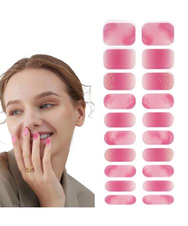 Streysisl Nail Gel Strips Gel Nail Stickers - Semi-Cured Gel Nail Strips Completely Wrapped Nail Stickers Nail Polish Strips Gradient Stickers Glittering Self-Adhesive 0175