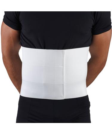 OTC Abdominal Binder for Men Three-Panel Body 9-Inch Elastic White Large