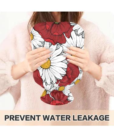 Heat Bottle with Poppy Flowers & Daisies - BPA-Free 1L Warm-Up Bag for Pain Relief & Hot/Cold Therapy - Buy Online on GoSupps.com