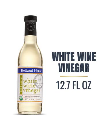 Holland House Organic White Wine Vinegar - 12 FL OZ - Ideal for Marinades, Vinaigrettes, and Cooking - Buy Online on GoSupps.com
