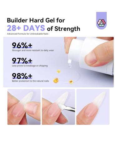 SAVILAND Clear Builder Nail Gel - 50g Thickening Strengthener with Vitamin E & B5 for Nail Repair | Hard Gel for Thin & Damaged Nails | Innovative Pressing Bottle - Buy Online on GoSupps.com