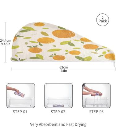Orange Dry Hair Cap - 2 Piece Quick Dry Towel Set with Button Headband | Super Absorbent & Comfortable for International Shipping - Buy Online on GoSupps.com