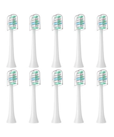 MRYUESG Toothbrush Replacement Heads Compatible with Philips Sonicare, 10 Pack, Electric Brush Head for C3 C2 C1 4100 5100 6100 HX9023 G2 W Optimal Plaque Control White