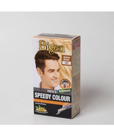 Bigen Men's Speedy Hair Colour 105 Medium Brown - Fast & Easy Hair Dye for Men | International Shipping Available - Buy Online on GoSupps.com