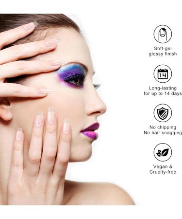 20 Stickers Semi Cured Nail Wraps Soft Self-Adhesive Gel Nail Stickers ZAHVIA Salon-Quality Gel Nail Polish Strips Manicure Stickers Set-Clear (UV/LED Lamp Required) - Buy Online on GoSupps.com