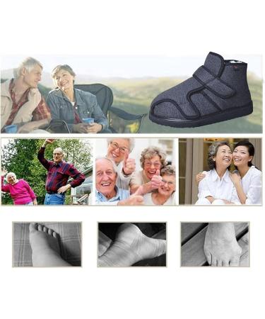 Lightweight Diabetic Shoes for Women | Winter Thermal Fleece Lined Adjustable Boots for Swollen Feet | Comfortable Edema Sneakers for Elderly Hammertoe & Arthritis - Size 5.5 Blue - Buy Online on GoSupps.com