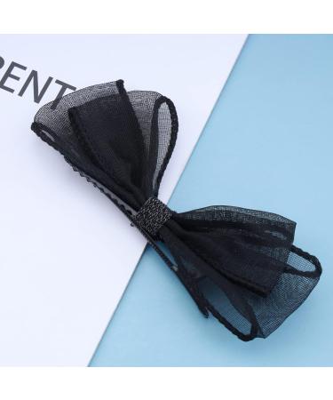 Aneneiceera Vintage Tulle Bow Hair Clip Black Silk Chiffon Head Clip Bowknot Hair Bow Clip Black Tulle Bow Hair Barrette Tulle Bow Clips Black Bow Headpieces Hair Accessories for Women and Girls - Buy Online on GoSupps.com