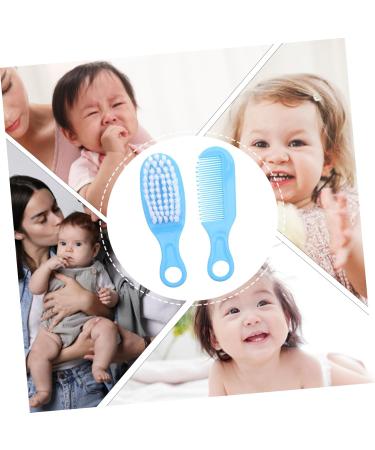 Buy Brush & Comb Set for Newborns | Gentle Safety Hairbrush & Wooden Comb Kit | Perfect for Boys | Soft Fur Shampoo & Massage Blue Size 1 - Buy Online on GoSupps.com