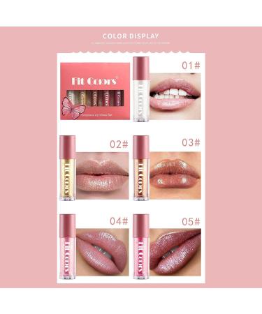 Nictules 5 Colors Lip Gloss Set Makeup Set with Liquid Lipstick Moisturizer Nonstick Cup Lip Gloss Waterproof NonFade Attractive Cosmetics Charming Note Makeup - Buy Online on GoSupps.com