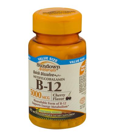 Sundown Naturals Dietary Supplement B-12 5000mcg - 90 CT