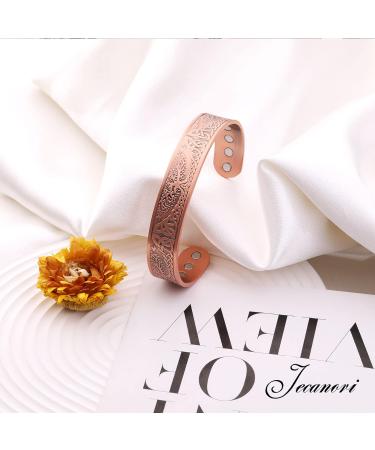 Jecanori Copper Tree of Life Magnetic Bracelet | Adjustable Cuff Bangle for Men Women with 6 Strong Magnets | Gift Box Included - Buy Online on GoSupps.com
