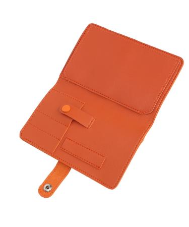 Nail Tips Storage Container Bag Portable PU Zipper Multipurpose Nail Drill Bits Organizer Bag for Salon (Orange)