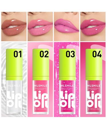 4 Colors Fat Lip Oil Set - Hydrating Lip Gloss & Plumper | Non-Sticky Long-Lasting Shine for Smooth Lips - Buy Online on GoSupps.com